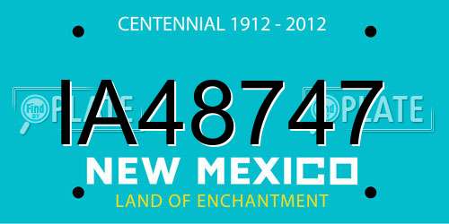 IA48747 New Mexico License Plate