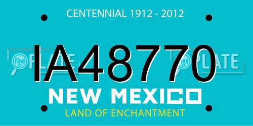 IA48770 New Mexico License Plate