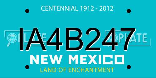 IA4B247 New Mexico License Plate