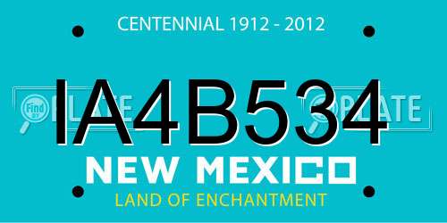 IA4B534 New Mexico License Plate