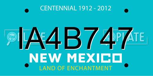 IA4B747 New Mexico License Plate