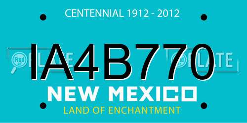 IA4B770 New Mexico License Plate
