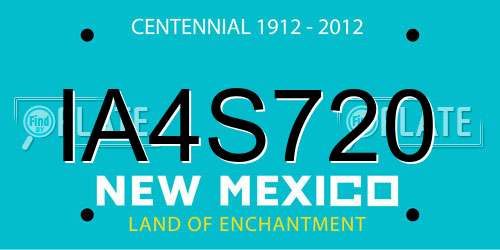 IA4S720 New Mexico License Plate