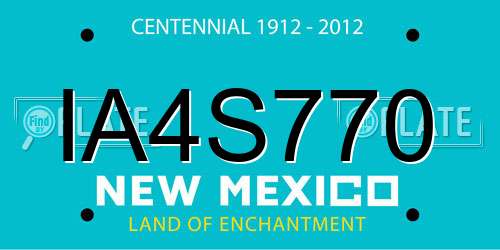 IA4S770 New Mexico License Plate
