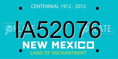 IA52076 New Mexico License Plate