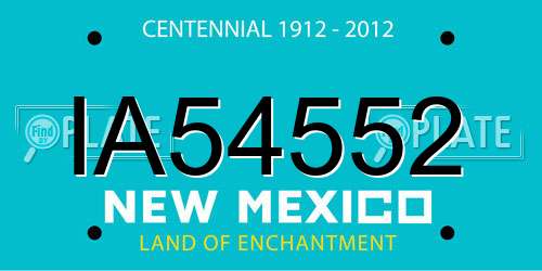 IA54552 New Mexico License Plate
