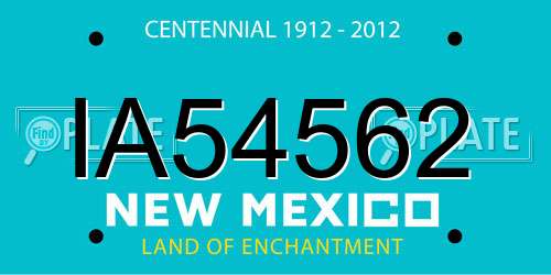 IA54562 New Mexico License Plate
