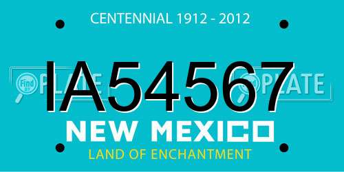 IA54567 New Mexico License Plate