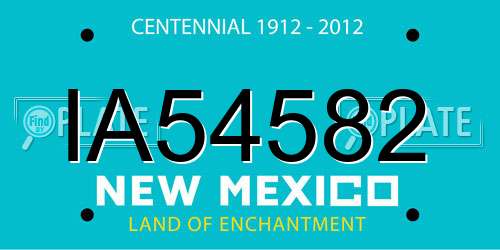 IA54582 New Mexico License Plate