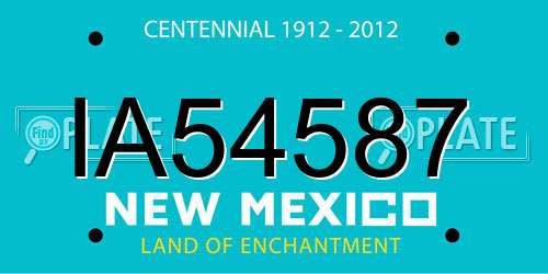 IA54587 New Mexico License Plate