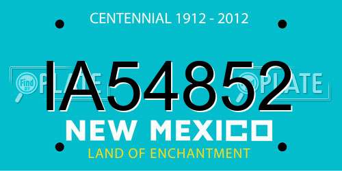 IA54852 New Mexico License Plate