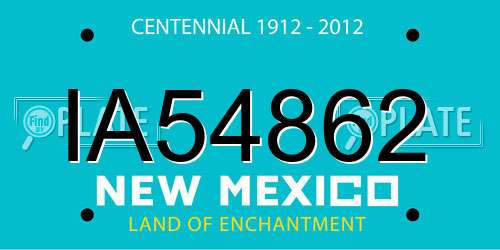 IA54862 New Mexico License Plate