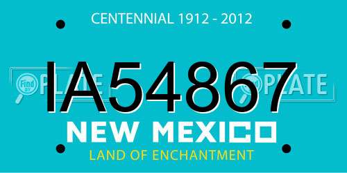 IA54867 New Mexico License Plate