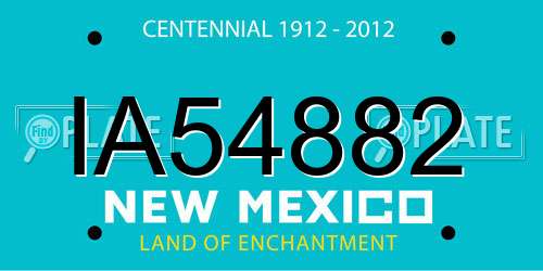 IA54882 New Mexico License Plate