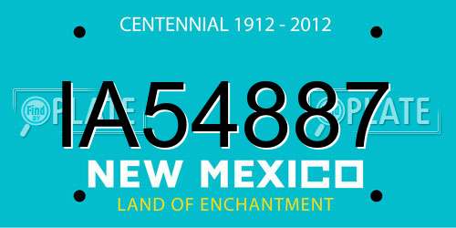 IA54887 New Mexico License Plate