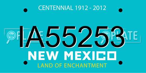 IA55253 New Mexico License Plate