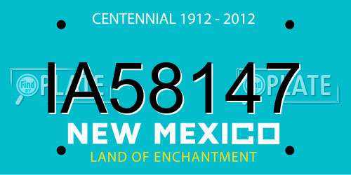 IA58147 New Mexico License Plate