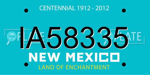IA58335 New Mexico License Plate