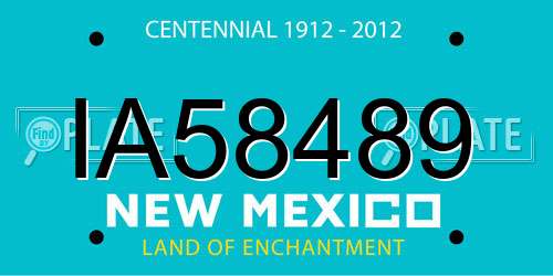 IA58489 New Mexico License Plate