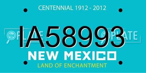 IA58993 New Mexico License Plate