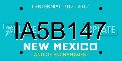 IA5B147 New Mexico License Plate
