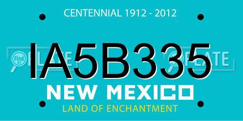 IA5B335 New Mexico License Plate