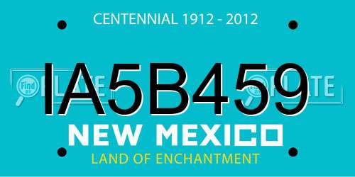 IA5B459 New Mexico License Plate