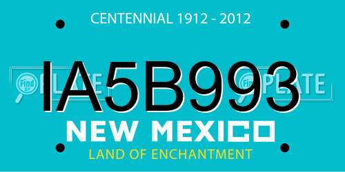IA5B993 New Mexico License Plate