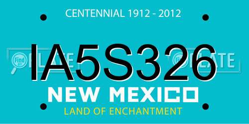 IA5S326 New Mexico License Plate