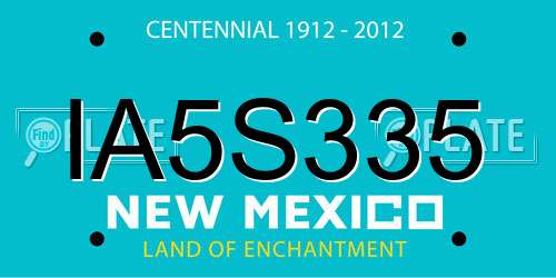 IA5S335 New Mexico License Plate