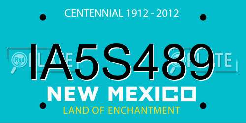 IA5S489 New Mexico License Plate
