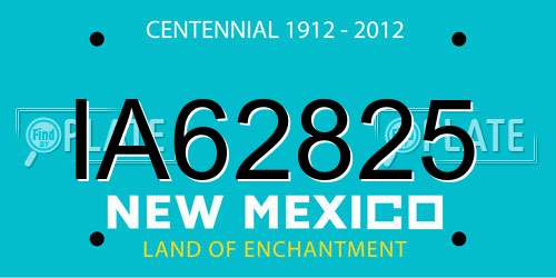 IA62825 New Mexico License Plate
