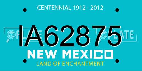 IA62875 New Mexico License Plate