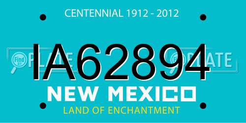 IA62894 New Mexico License Plate