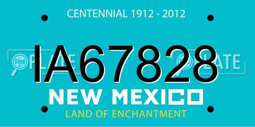IA67828 New Mexico License Plate