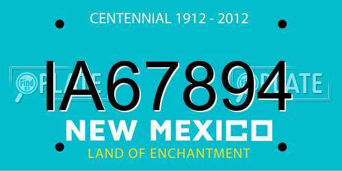 IA67894 New Mexico License Plate