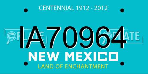 IA70964 New Mexico License Plate