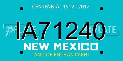 IA71240 New Mexico License Plate