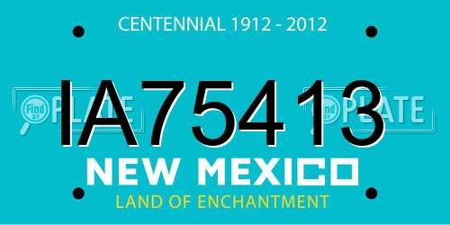 IA75413 New Mexico License Plate