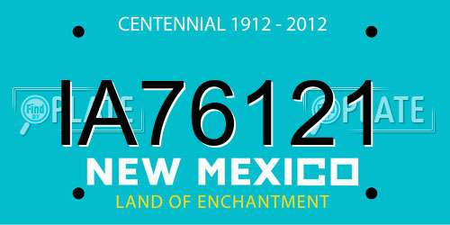 IA76121 New Mexico License Plate