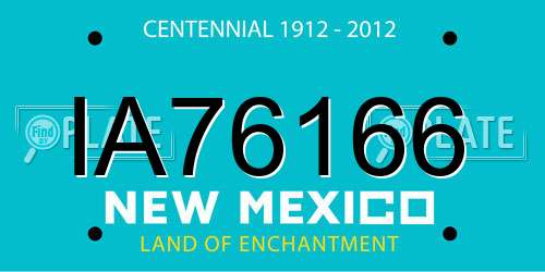 IA76166 New Mexico License Plate