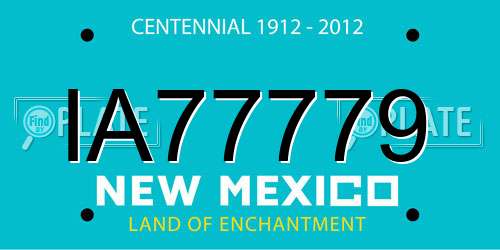 IA77779 New Mexico License Plate