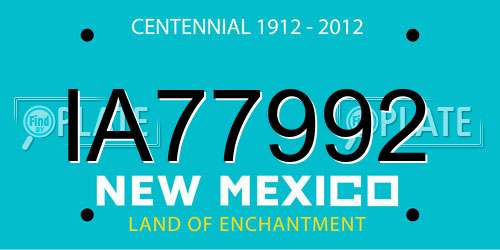IA77992 New Mexico License Plate