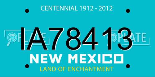 IA78413 New Mexico License Plate