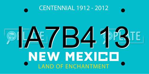 IA7B413 New Mexico License Plate