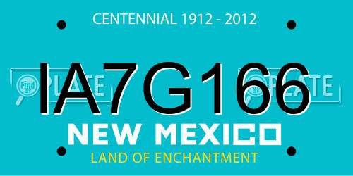 IA7G166 New Mexico License Plate