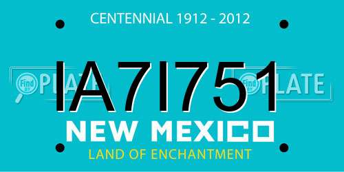 IA7I751 New Mexico License Plate
