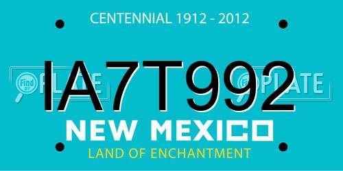 IA7T992 New Mexico License Plate