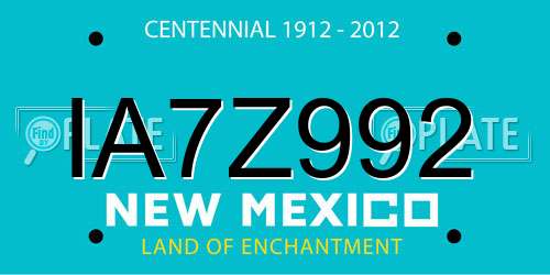 IA7Z992 New Mexico License Plate