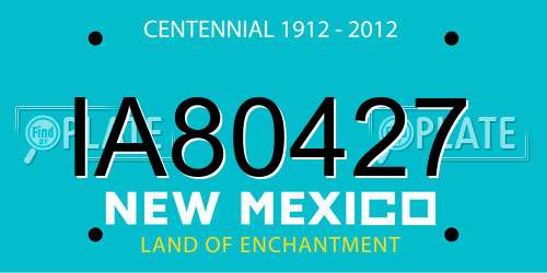 IA80427 New Mexico License Plate